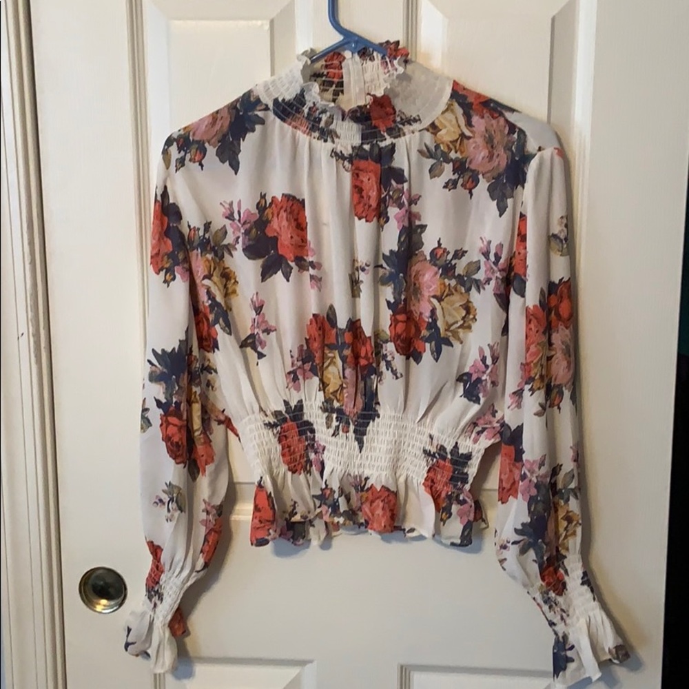 Floral print design blouse